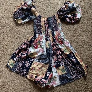 Kimchi Blue Off the Shoulder Pachwork Romper